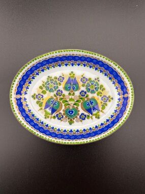 Vintage Handmade In Austria Email Studio Steinbock Enameled Copper Trinket Dish